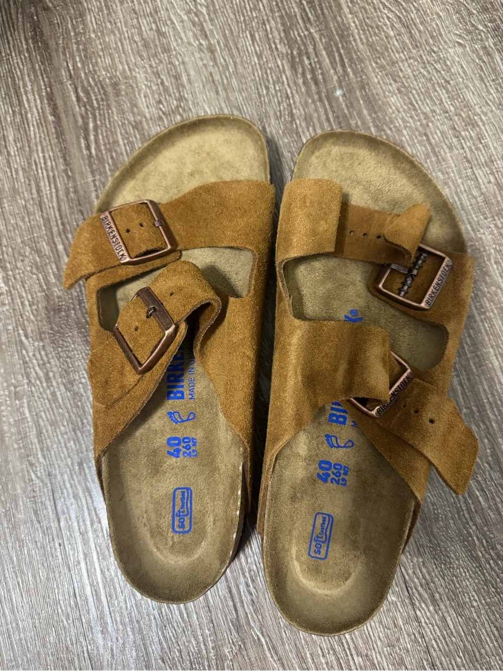 Birkenstock Arizona Suede Sandals - Tan Brown